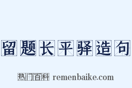 留题长平驿造句是什么意思的图片